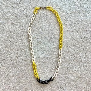 Yellow, Black & White Chainlink Necklace